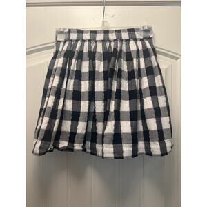 Crewcuts Girls Checkered Skirt‎ Elastic Waist Plaid Mini Skirt Sz XL Black White
